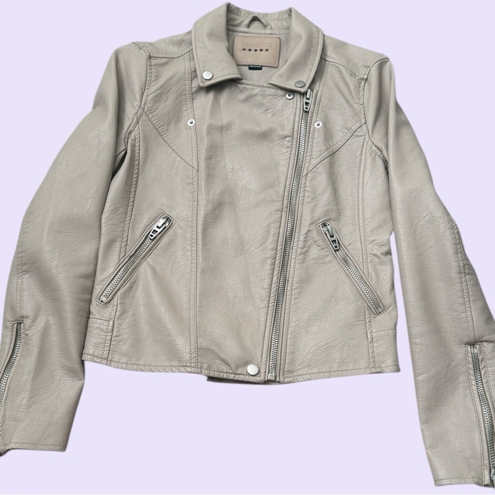 Blank NYC Taupe Leather Jacket